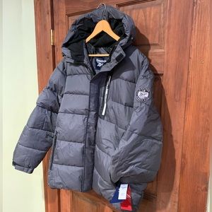 Reebok Gray Hooded Puffer - Mens size XL